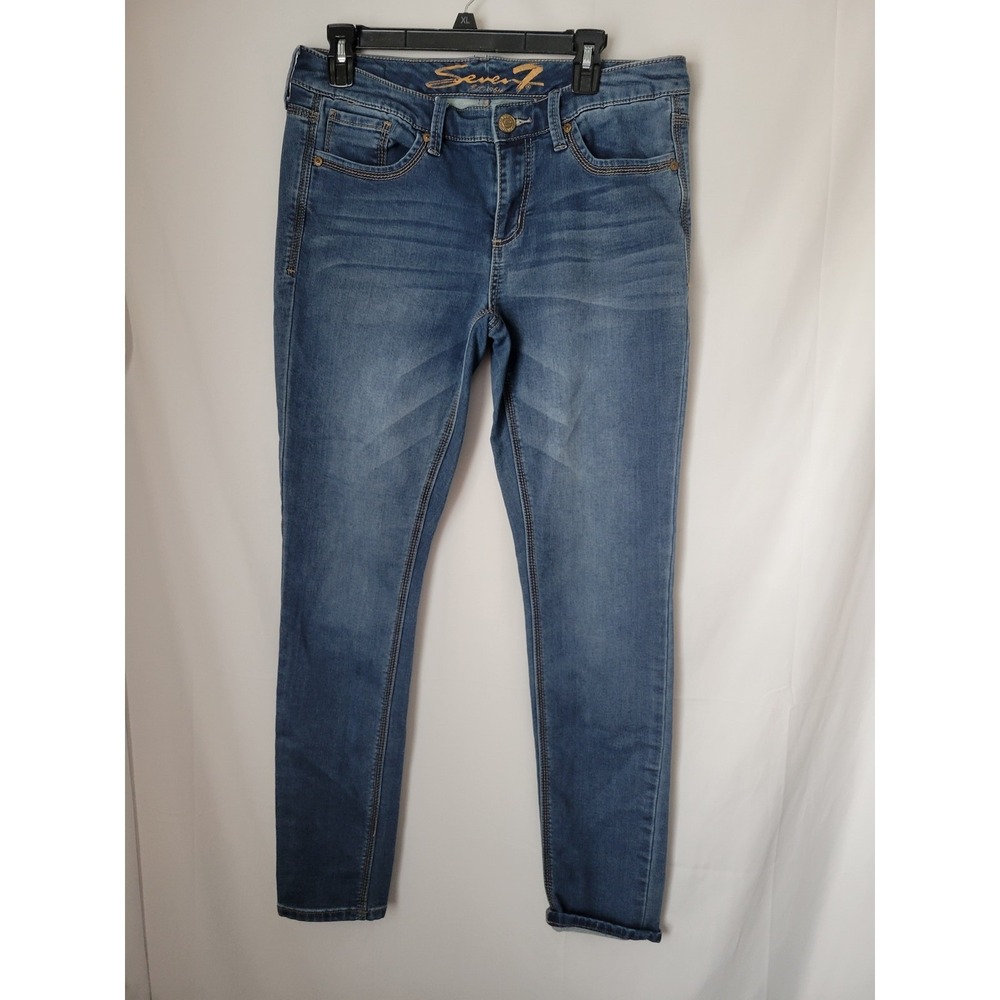 Seven7 Women's Skinny Jeans Size 10 Medium Wash Blue Denim Stretch Casual